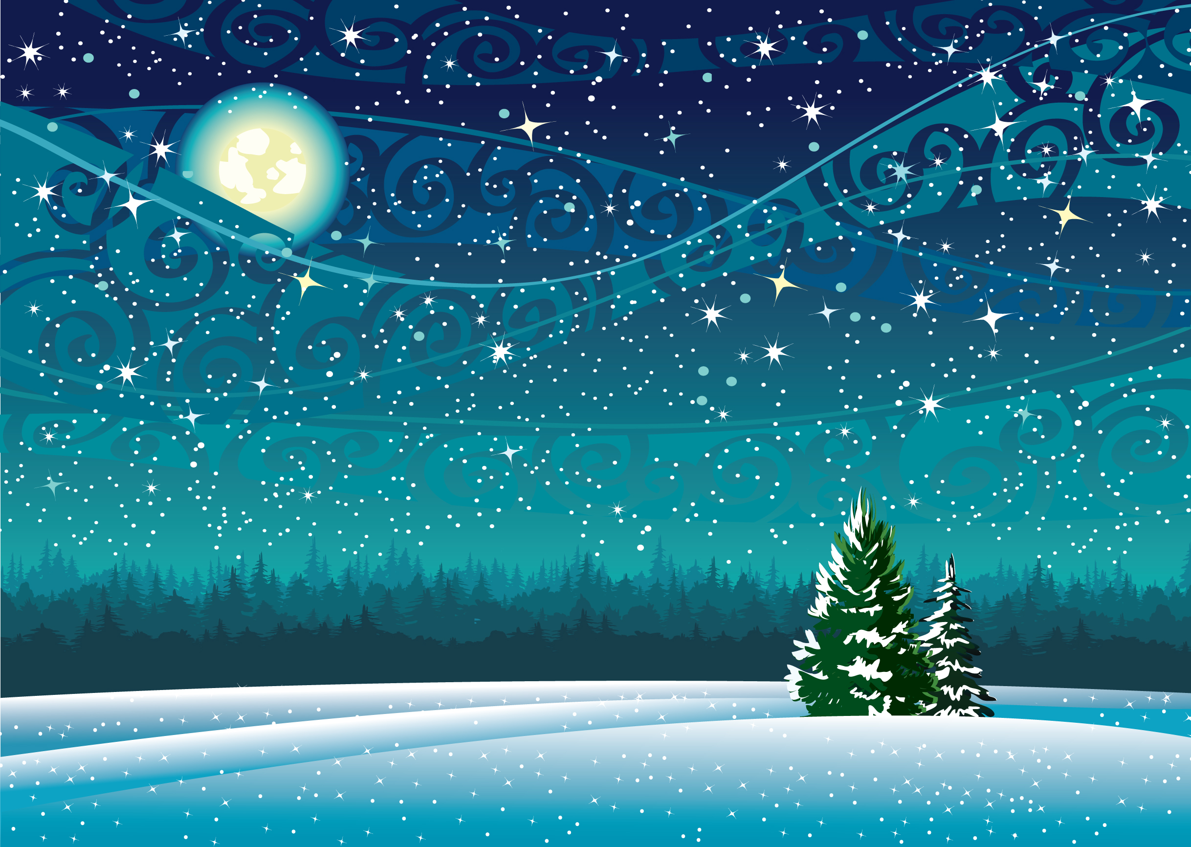 beautiful winter landscapes vector