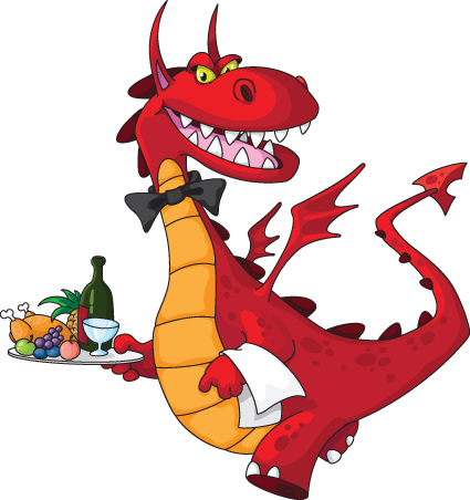 lovely dragon cartoon elements vector