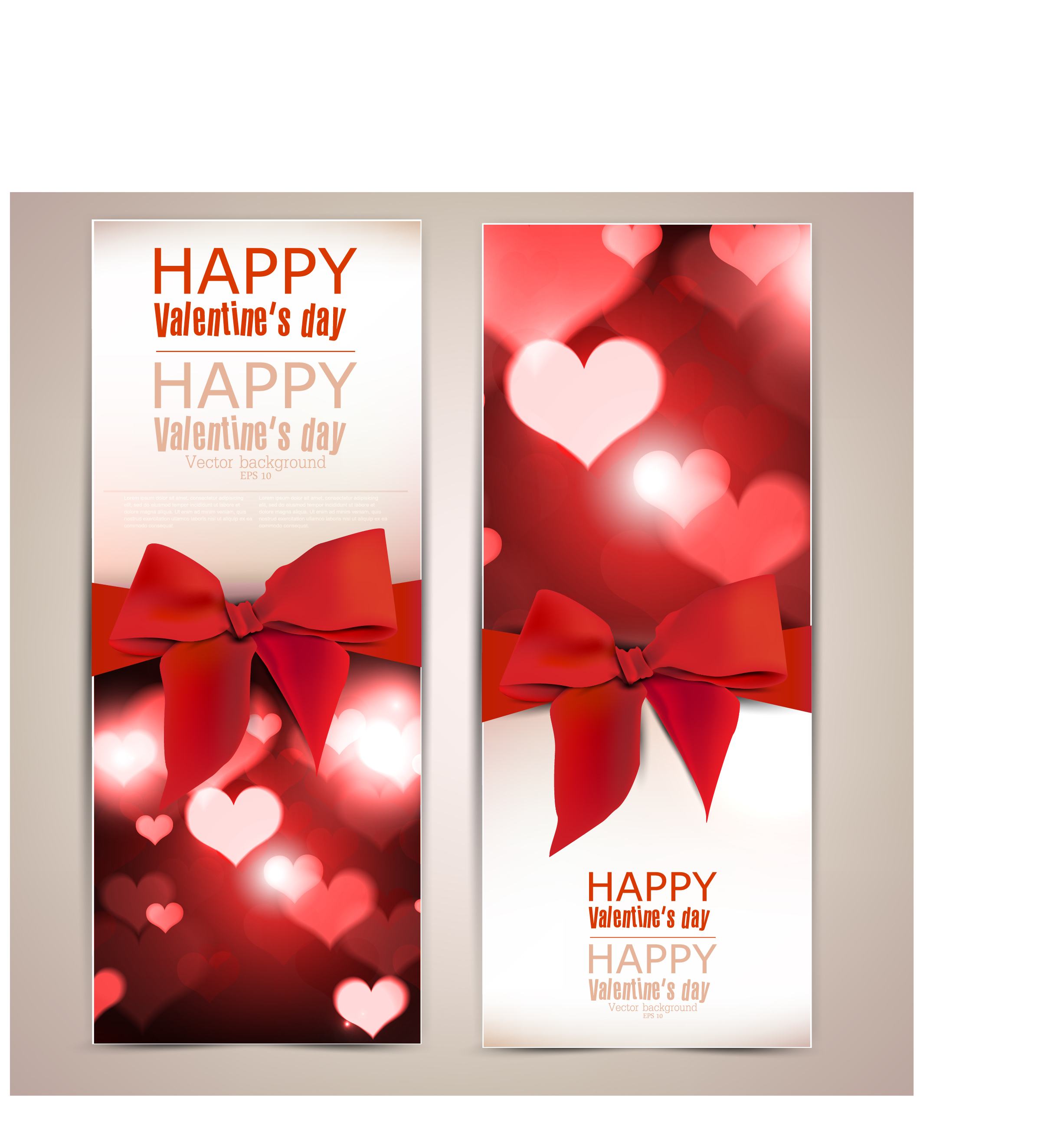 romantic happy valentine day cards vector