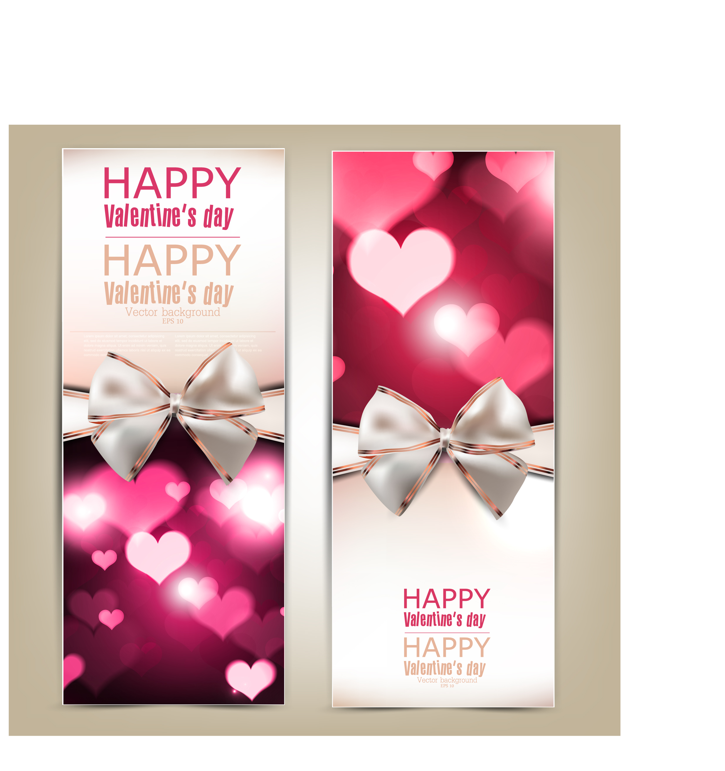 romantic happy valentine day cards vector