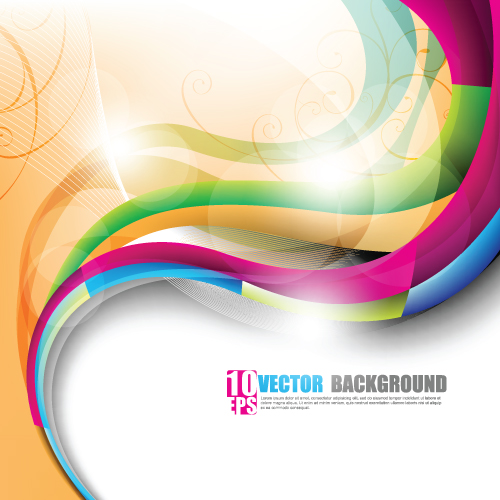 shiny colorful wave backgrounds art vector