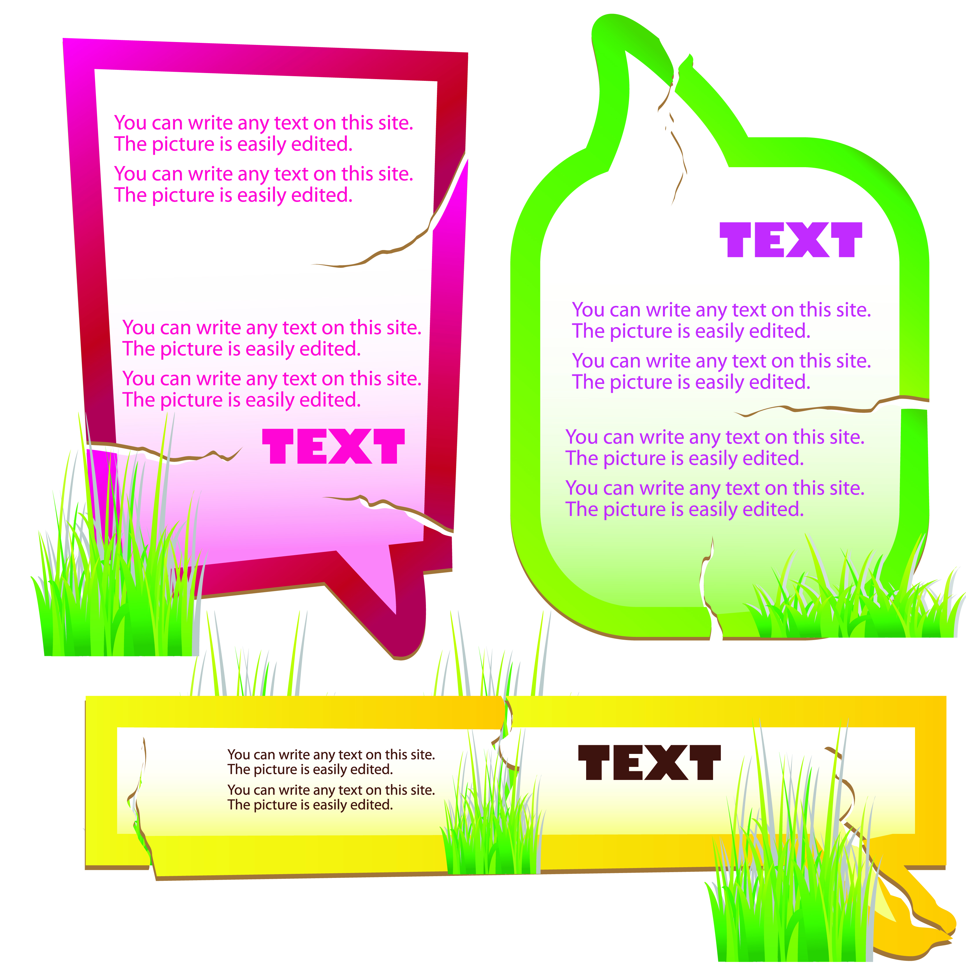 green grass with cloud for text vector