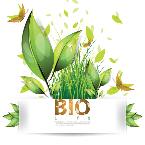 set of bio life vector backgrounds