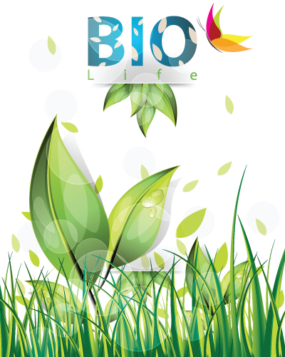 set of bio life vector backgrounds