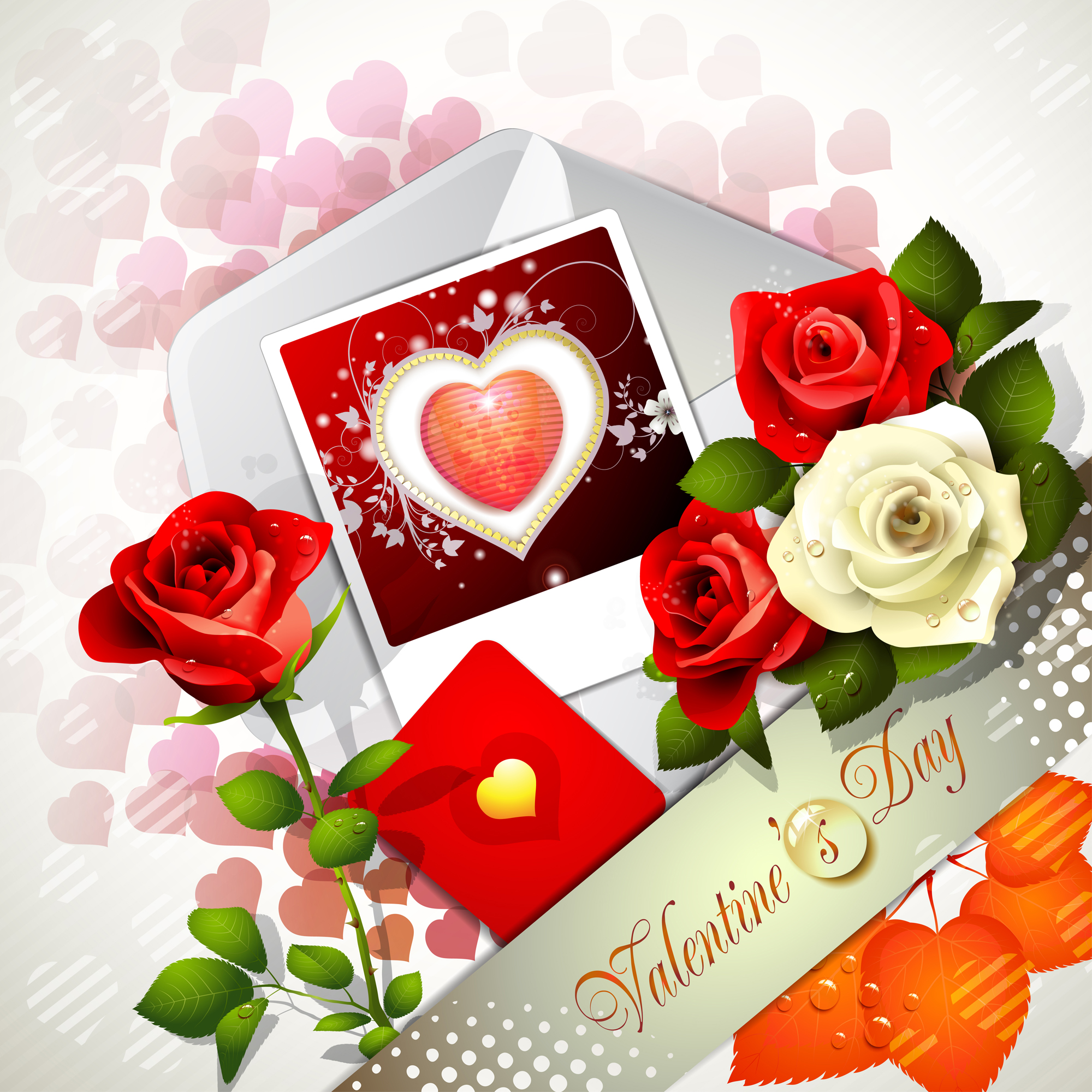 sweet valentine day card design vector