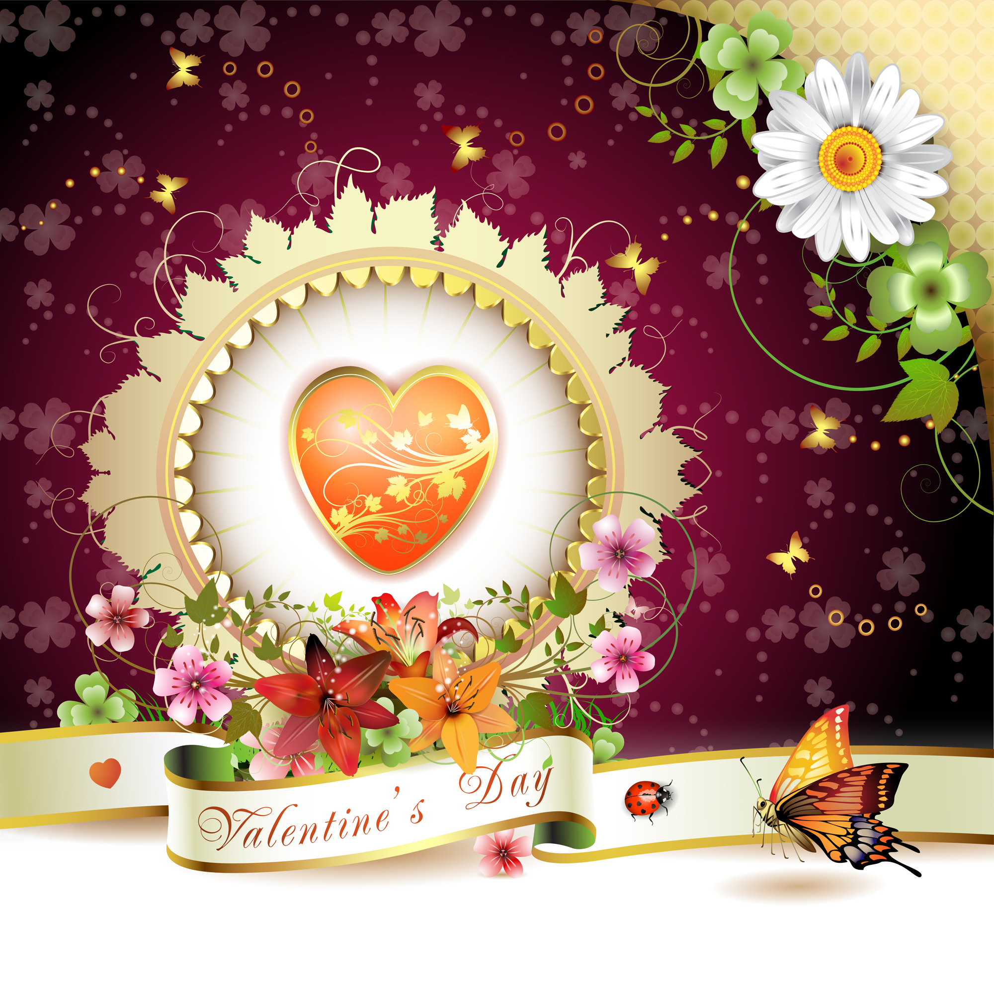 sweet valentine day card design vector