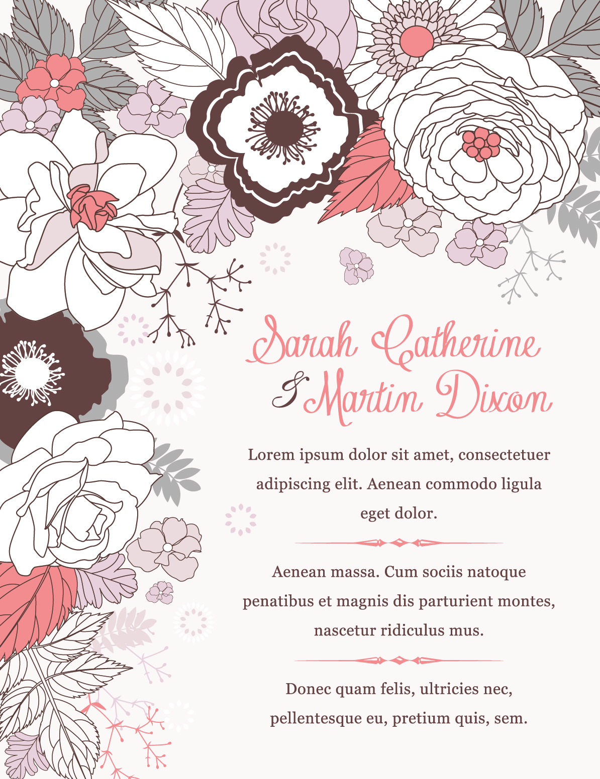 hand drawn floral cards art design vector