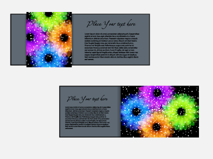 vector set of flowers business card design