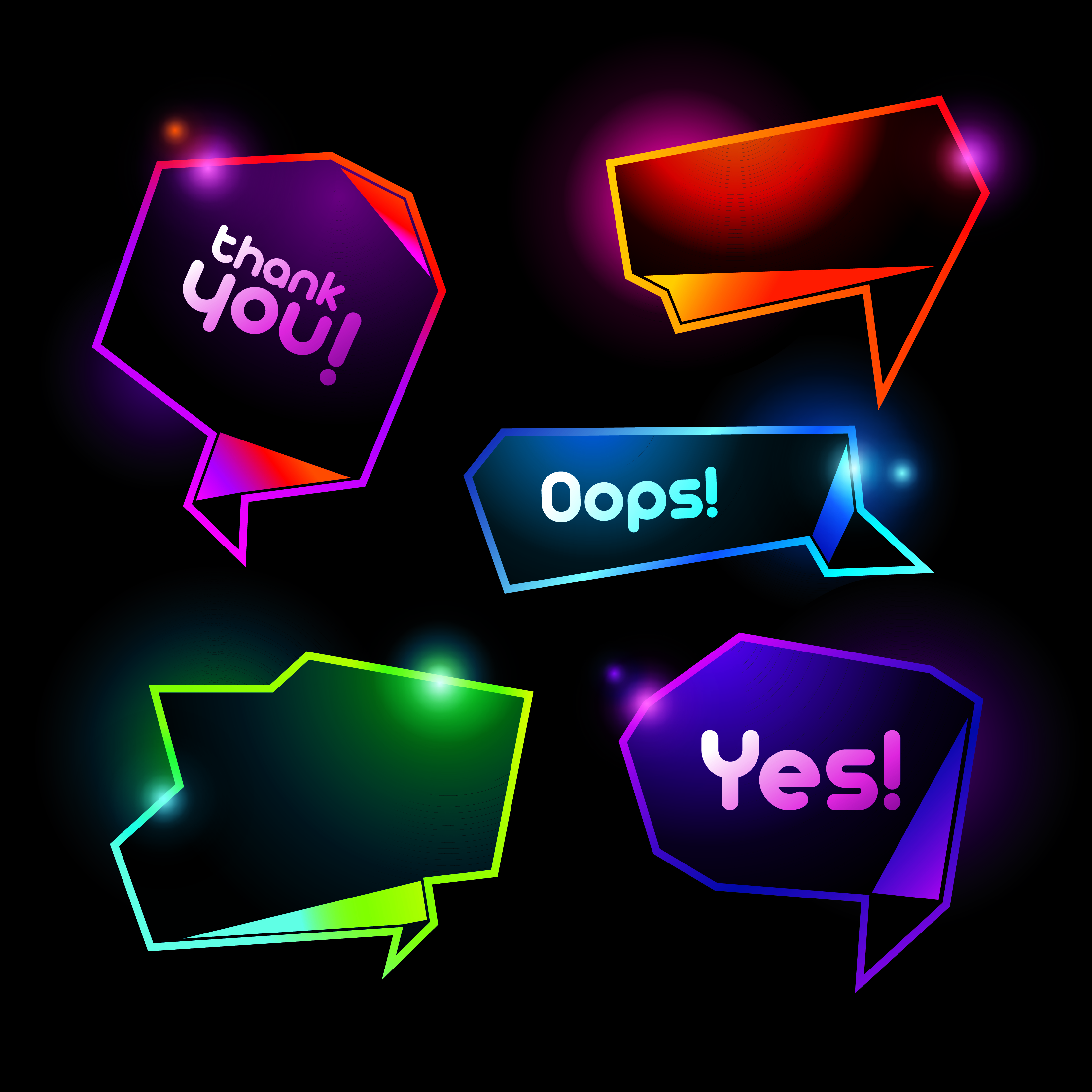 shiny colorful speech bubbles vector