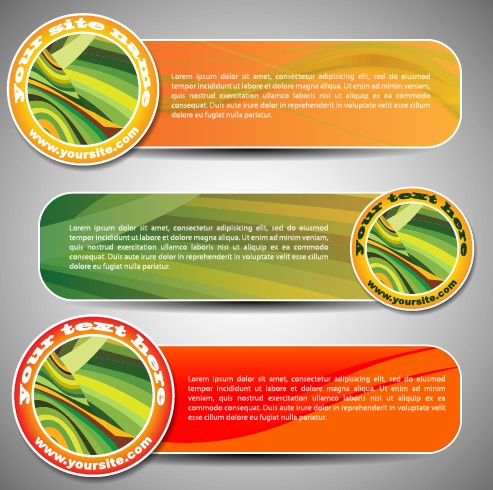 set of art banner for website vector