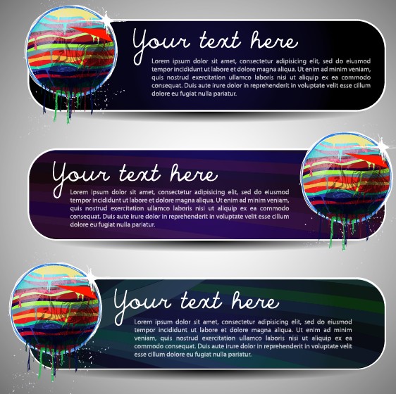 set of art banner for website vector