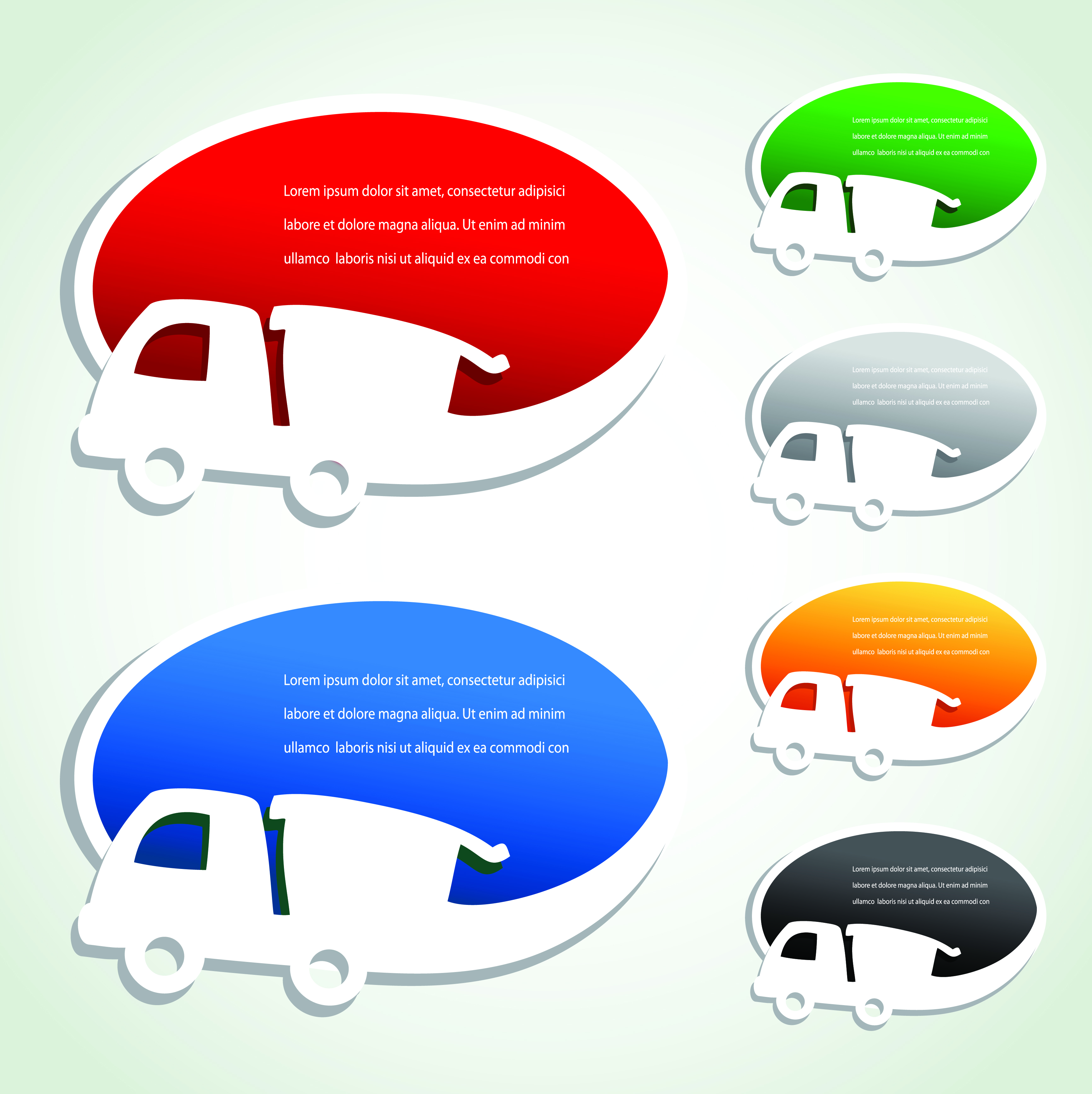 transport advertisement bubbles design vector