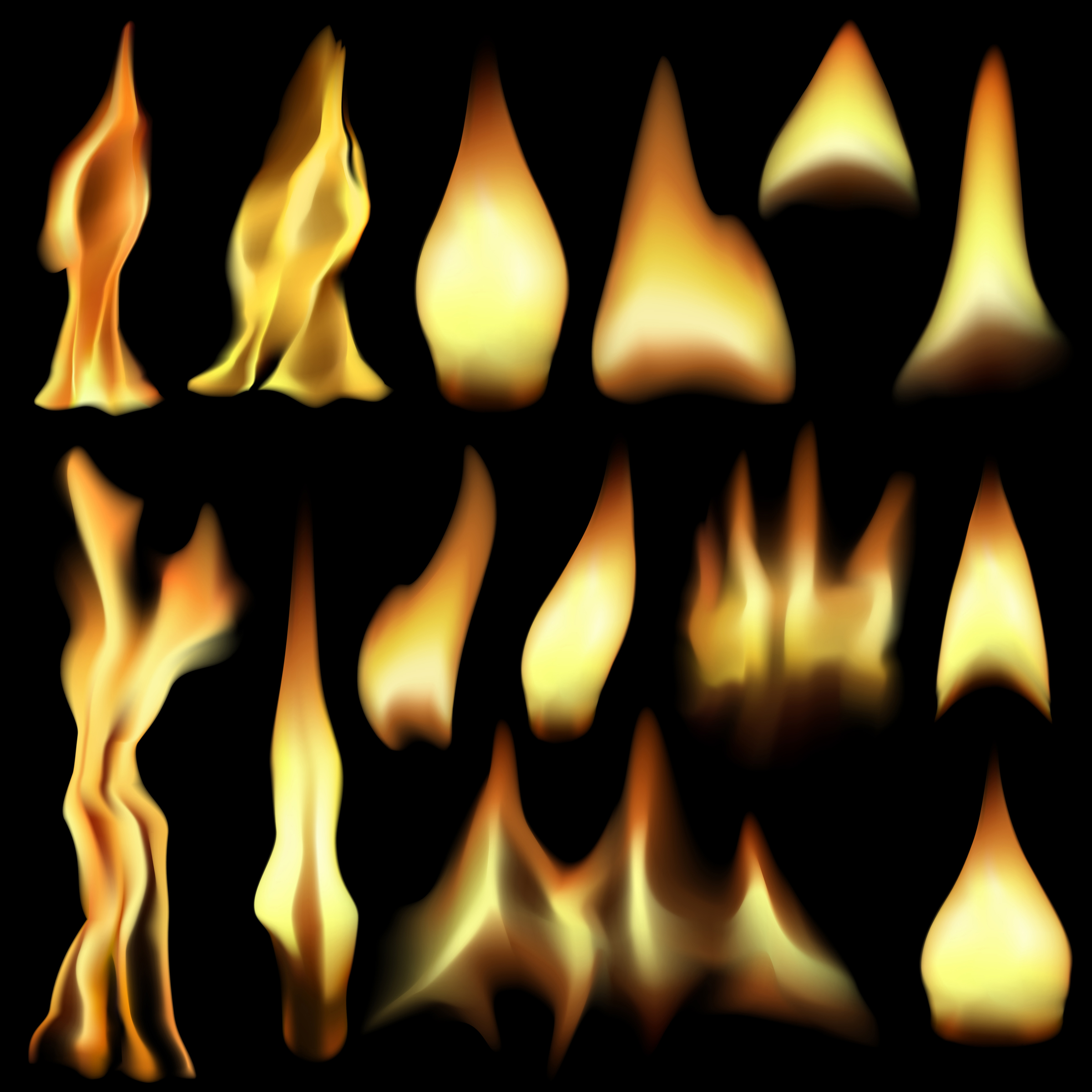 vector set of fire design elements