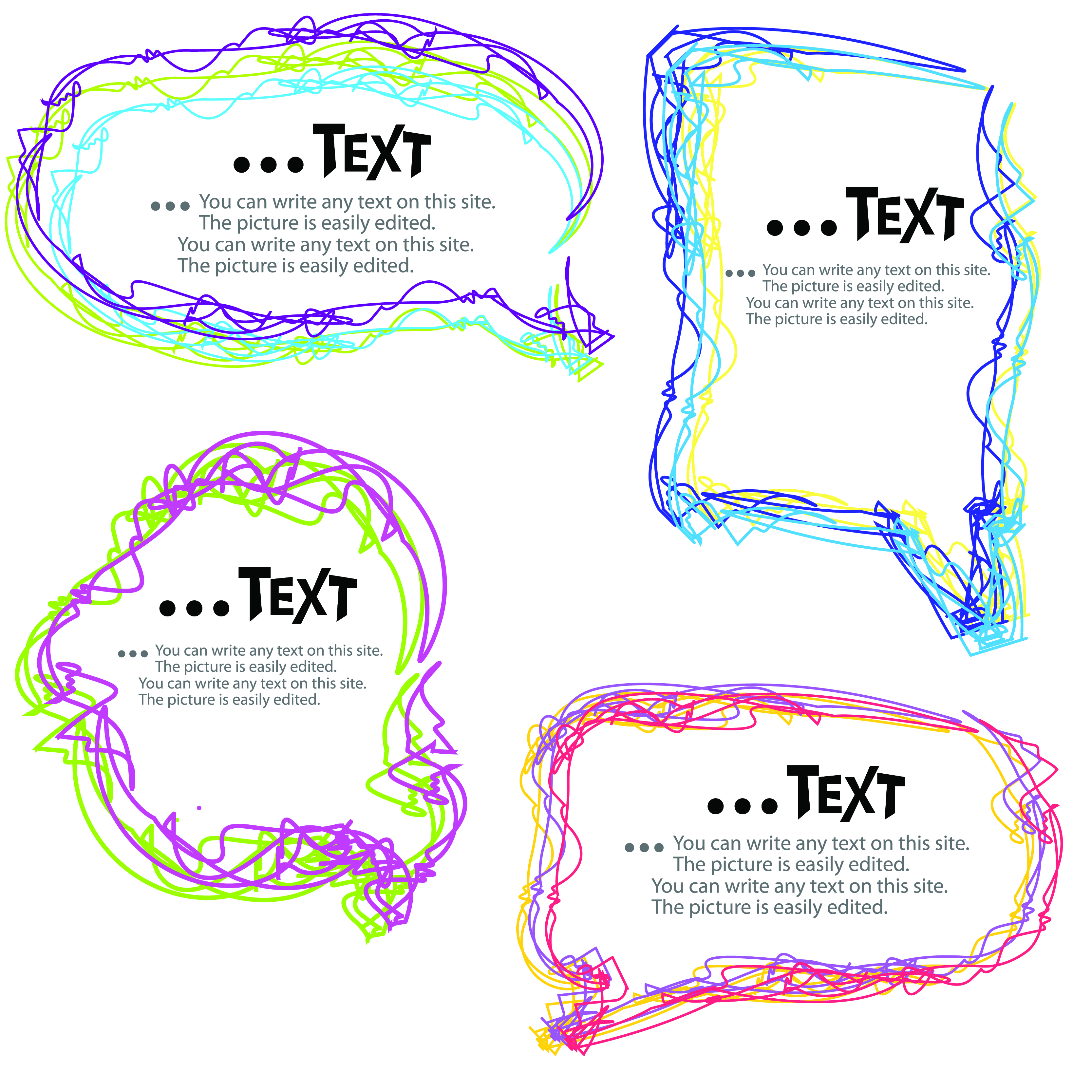 colored lines cloud for text design vector