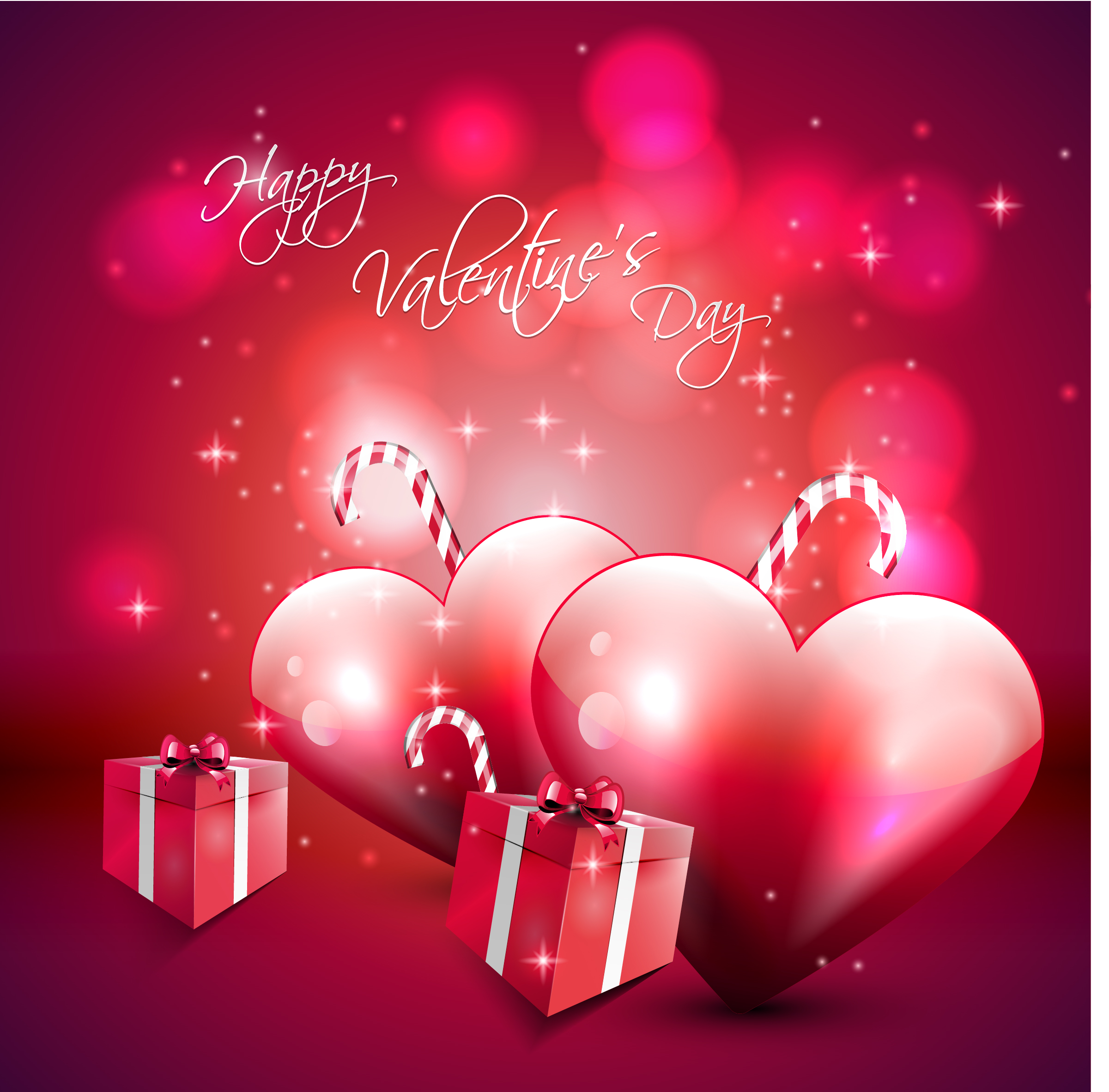 red style valentine cards design elements vector