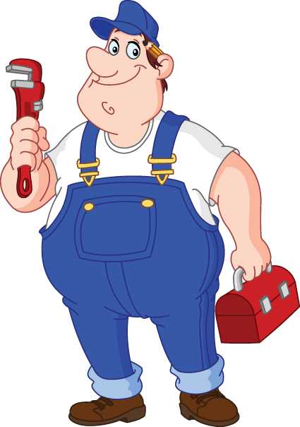 funny plumber design elements vector