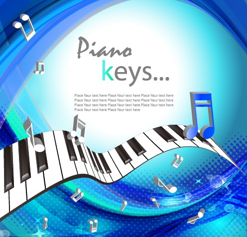 set of piano backgrounds vector graphics