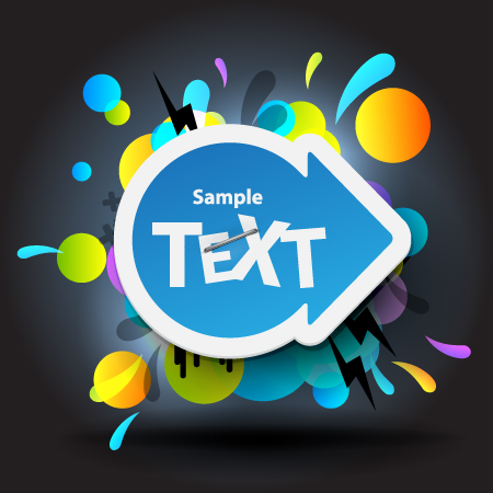 bright colored elements and labels vector