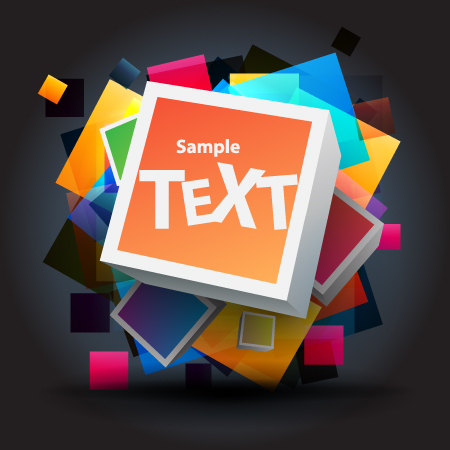 bright colored elements and labels vector