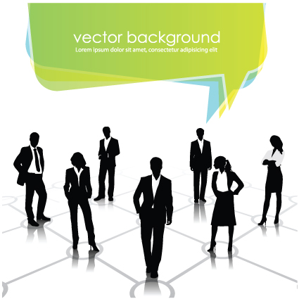 set of business talk vector backgrounds art