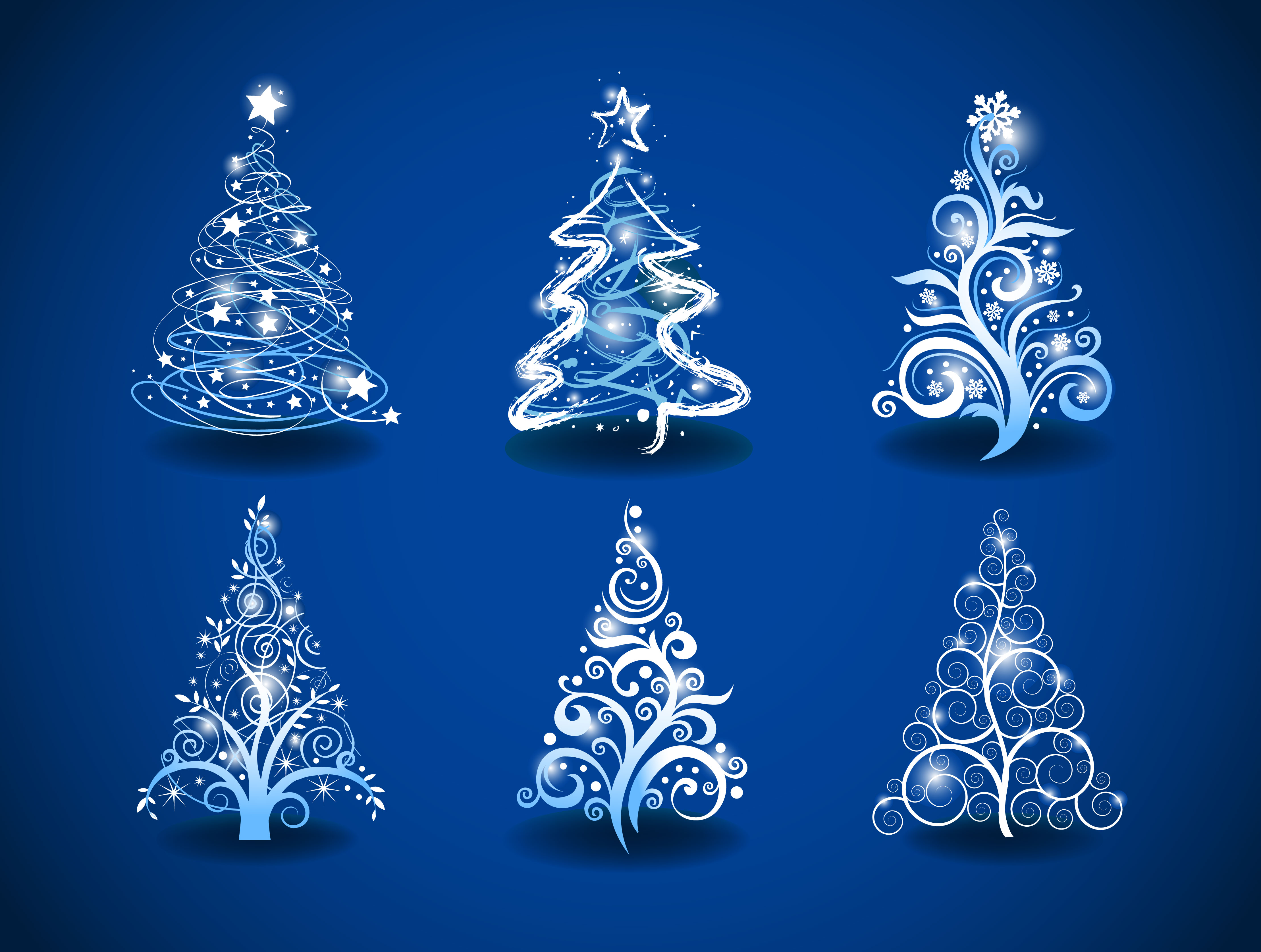 halation christmas tree design vector set