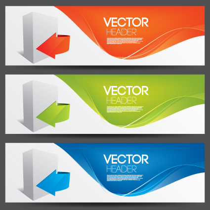 elemenets of colored banner design vector