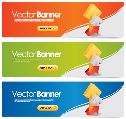 elements of colored banner design vector