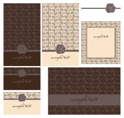 set of beautiful wedding cards design vector