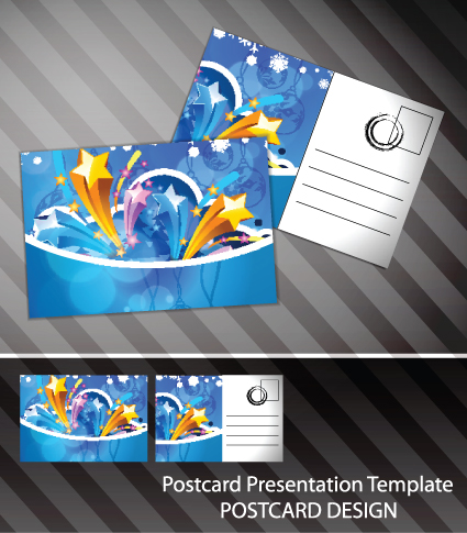 creative postcard design elements vector set