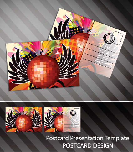 creative postcard design elements vector set