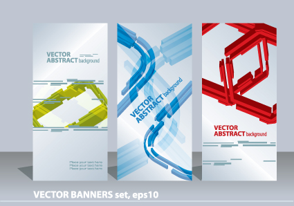 set of abstract info vertical banner vector