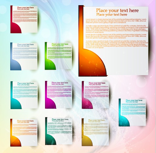 set of abstract info vertical banner vector