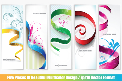 set of abstract info vertical banner vector