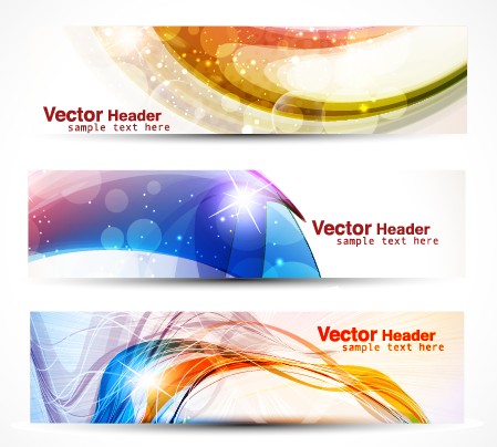 vector set of abstract banner header graphics