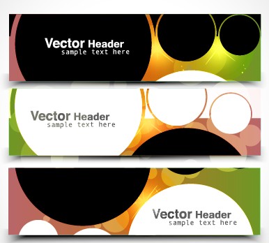 vector set of abstract banner header graphics