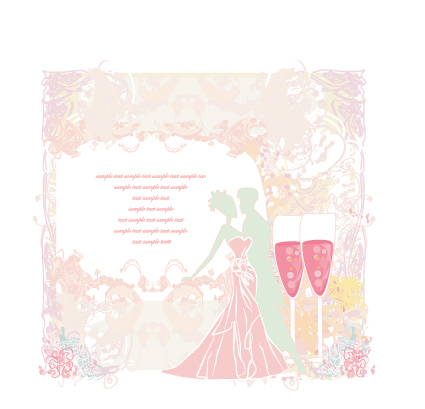 set of wedding invitation cards design vector