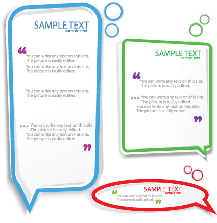 color hollow speech bubbles for text design vector