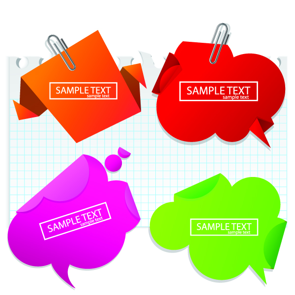 set of speech bubbles cloud labels vector