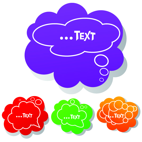 set of speech bubbles cloud labels vector