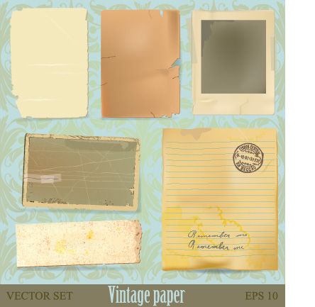 vector set of vintage postcard with stamps elements