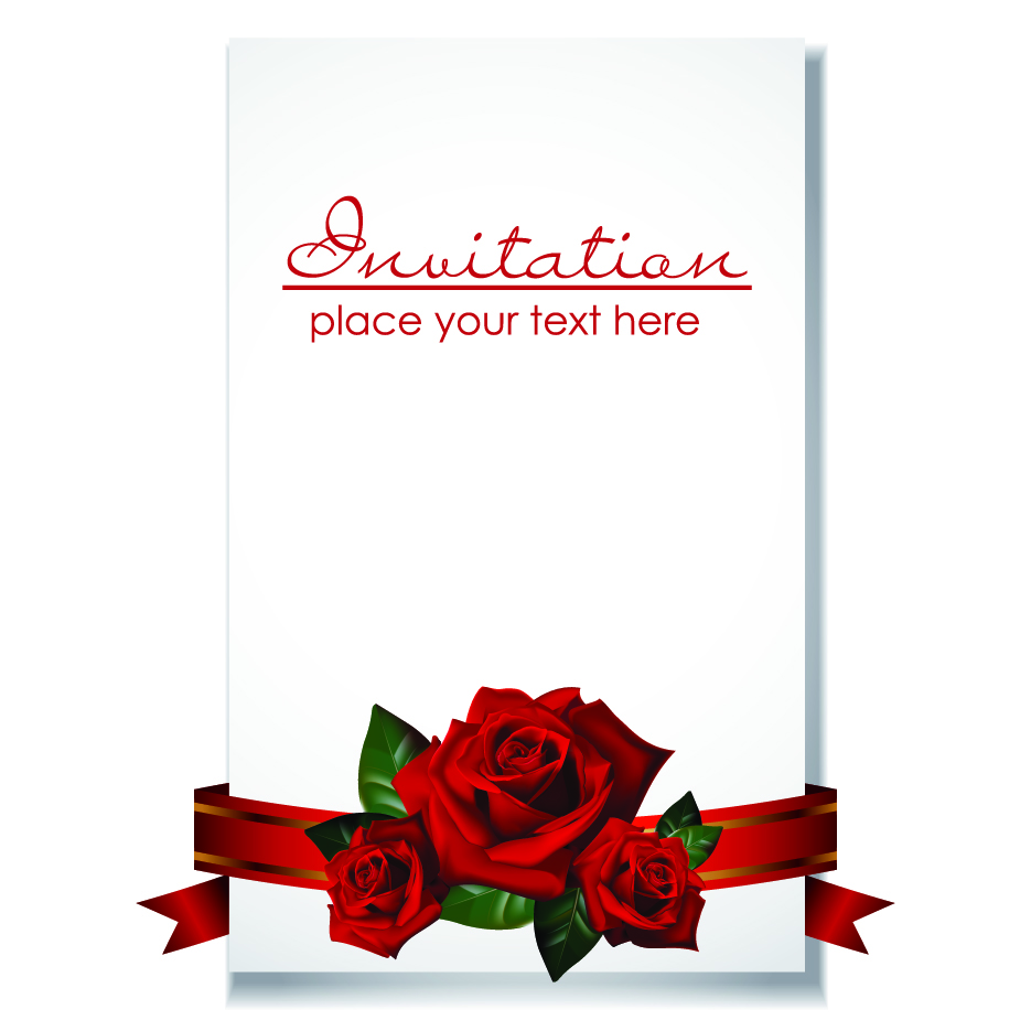 postcard with rose design vector