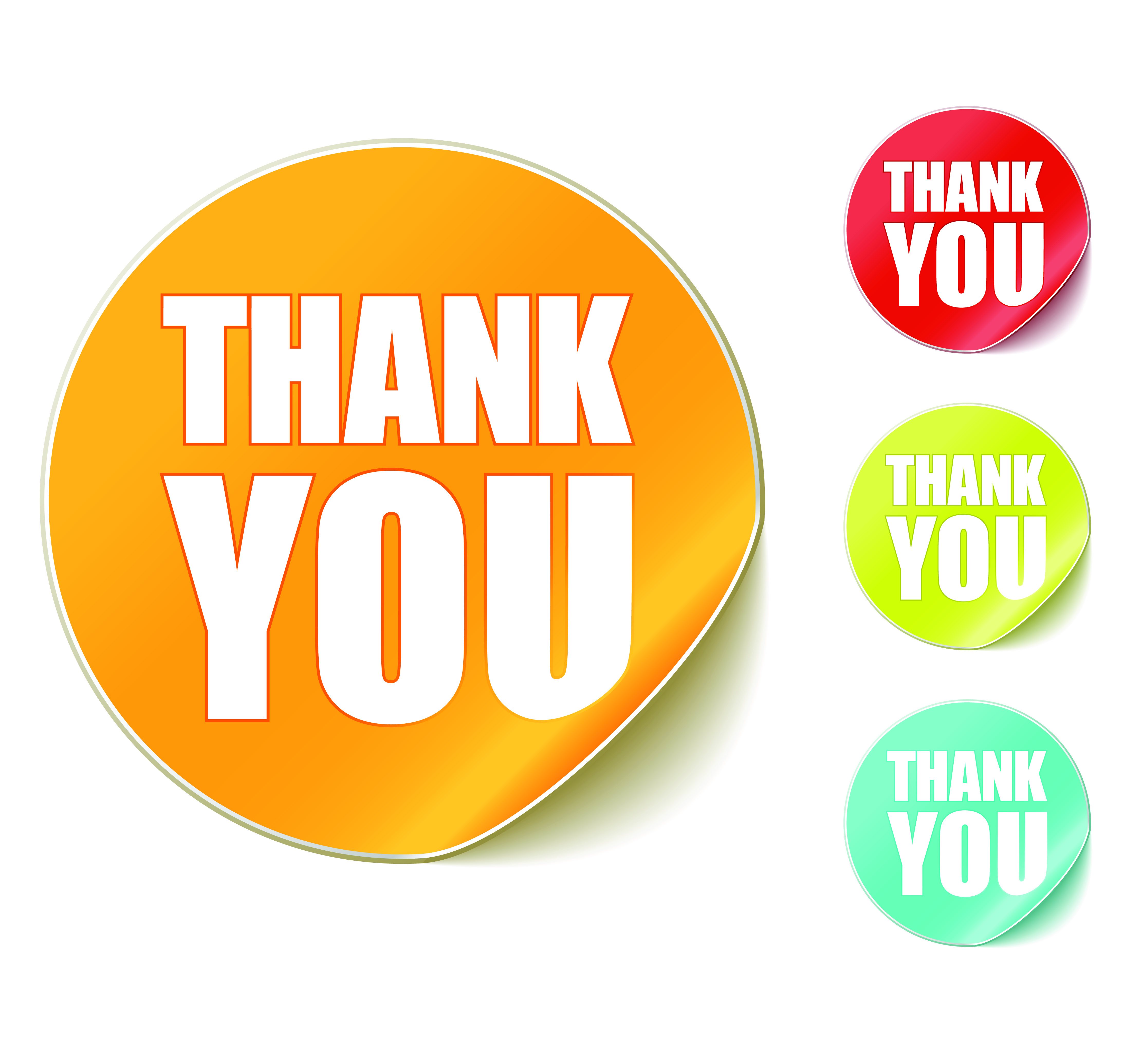 set of thanks you sticker design vector