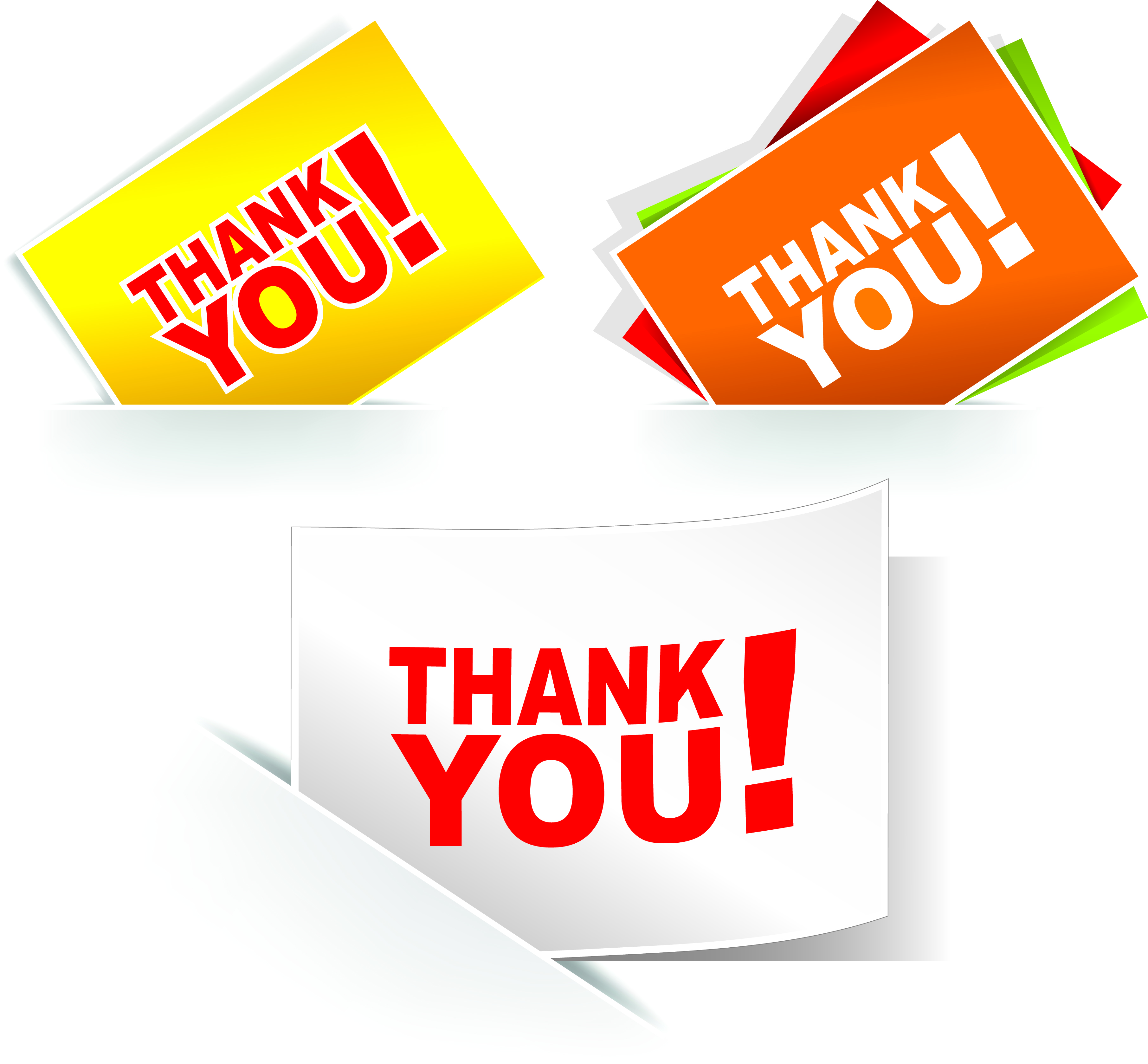 set of thanks you sticker design vector