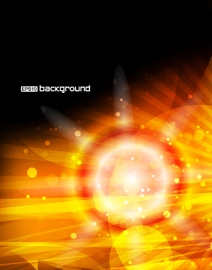 vector set of orange sunlight background art