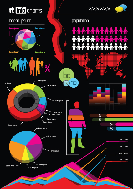 vector set of business graphics and symbols elements