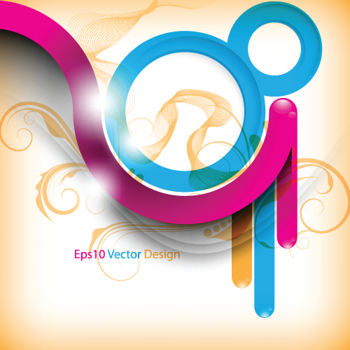 set of color abstract vector background art