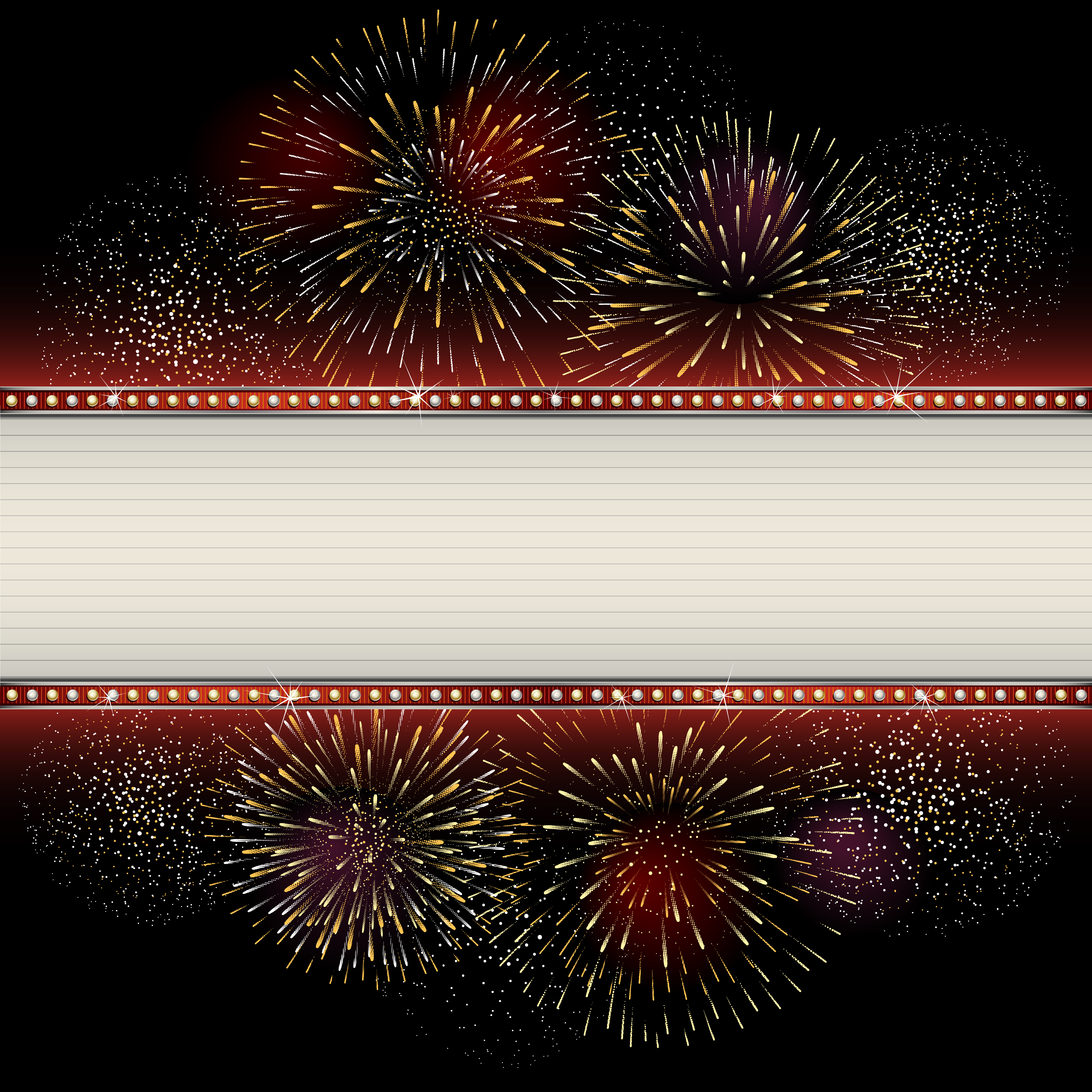 set of holiday fireworks design vector