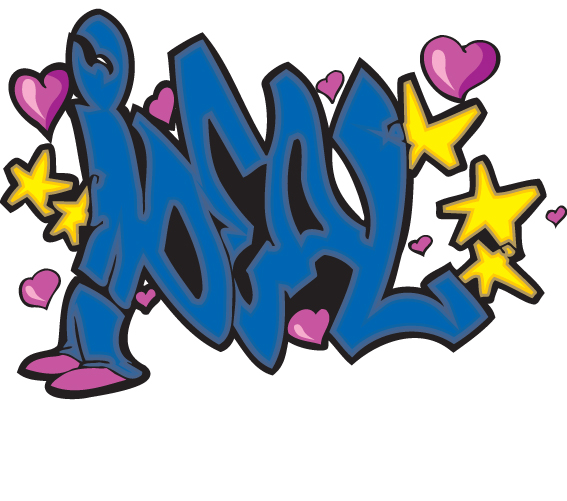 funny graffiti alphabet design vector