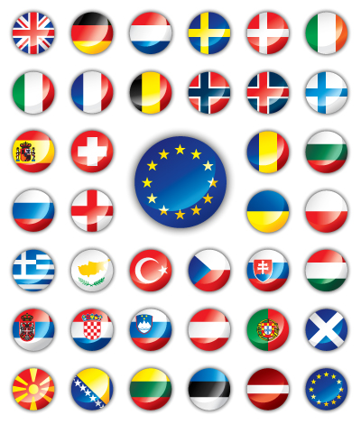 set of world flags icons mix design vector