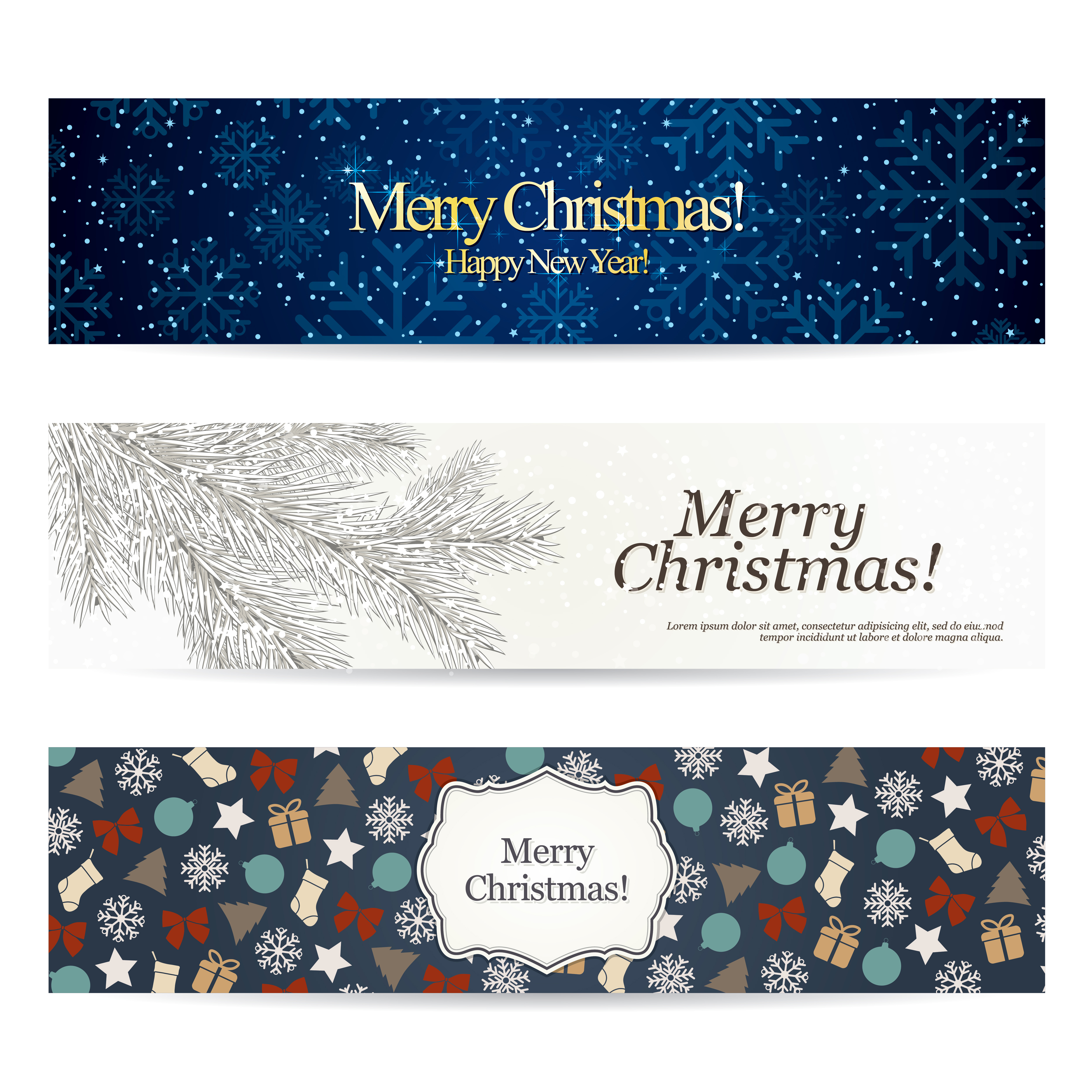 shiny christmas style banner design vector